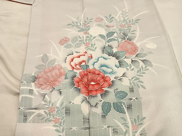 平和屋着物■訪問着 牡丹花文 正絹 逸品 BAAX4501mz