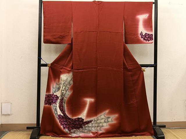平和屋着物■訪問着 孔雀 暈し染め 正絹 逸品 BAAX4502mz