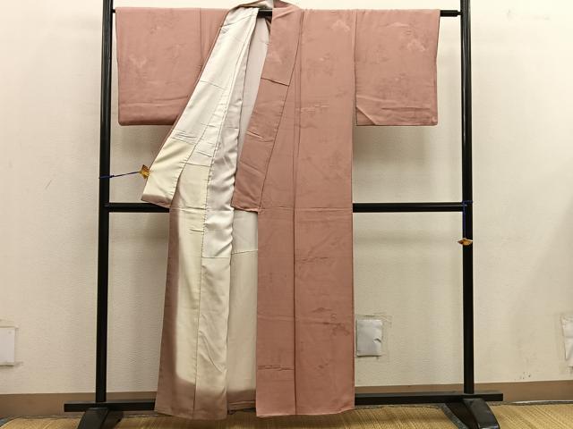 平和屋着物■上質な色無地 風景文 宍色 正絹 逸品 BAAX4503mz