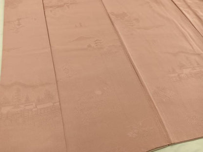 平和屋着物■上質な色無地 風景文 宍色 正絹 逸品 BAAX4503mz