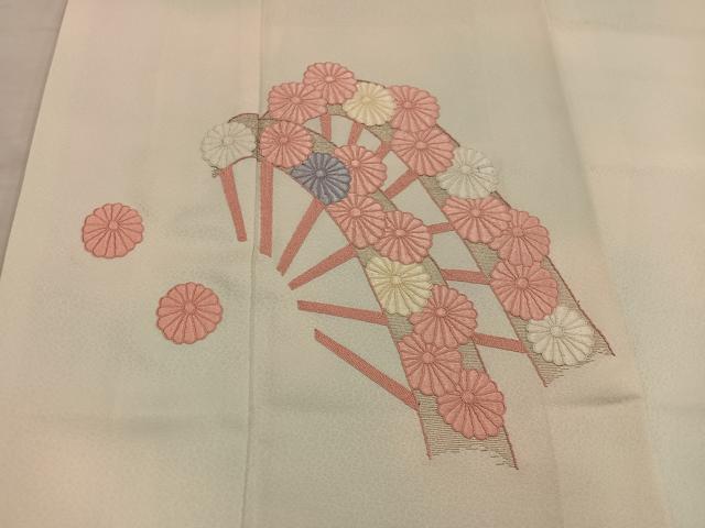 平和屋着物■訪問着 駒刺繍 片輪車菊花文 暈し染め 金糸 正絹 逸品 BAAX4505mz