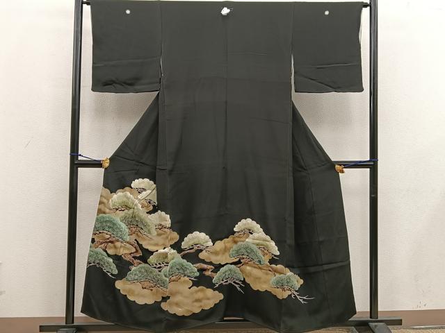 平和屋着物■豪華黒留袖 松 金彩 正絹 逸品 BAAX4510mz