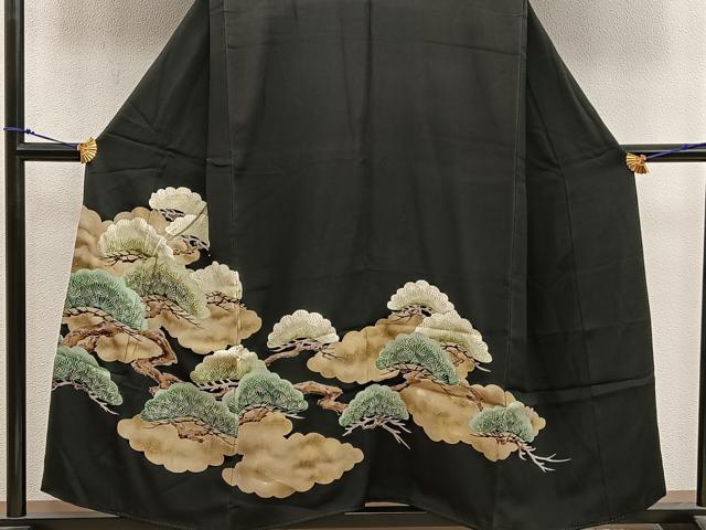 平和屋着物■豪華黒留袖 松 金彩 正絹 逸品 BAAX4510mz