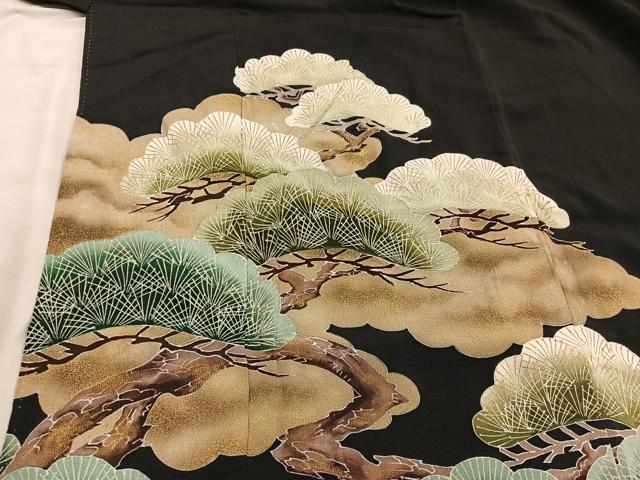 平和屋着物■豪華黒留袖 松 金彩 正絹 逸品 BAAX4510mz