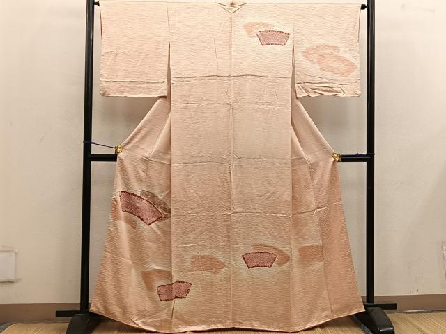 平和屋着物■訪問着 絞り 地紙重ね花文 暈し染め 金彩 正絹 逸品 BAAX4511mz