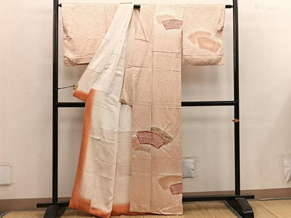 平和屋着物■訪問着 絞り 地紙重ね花文 暈し染め 金彩 正絹 逸品 BAAX4511mz