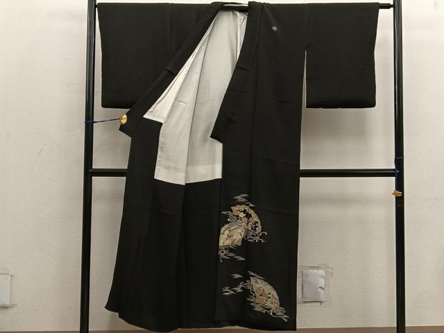 平和屋着物■豪華黒留袖 檜扇花文 正絹 逸品 BAAX4512mz