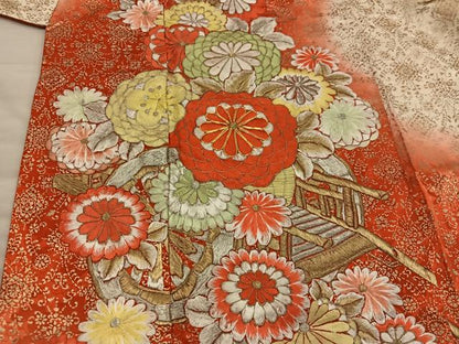 平和屋着物■豪華振袖 駒刺繍 菊花文 金彩 正絹 逸品 BAAX4515mz