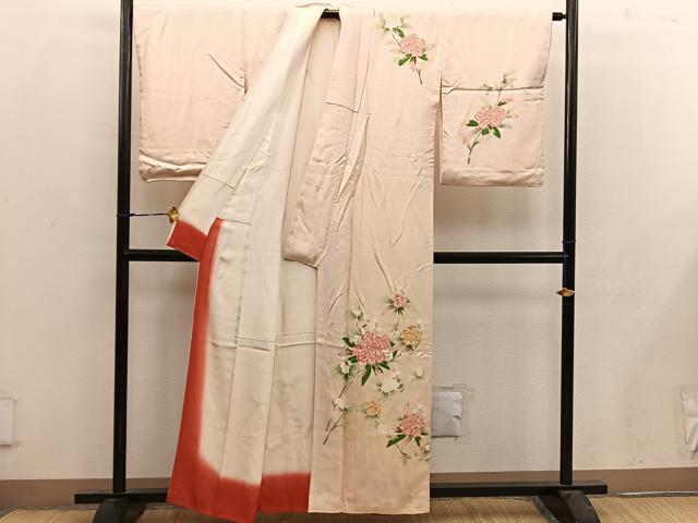 平和屋着物■訪問着 友禅 草花文 正絹 逸品 BAAX4516mz