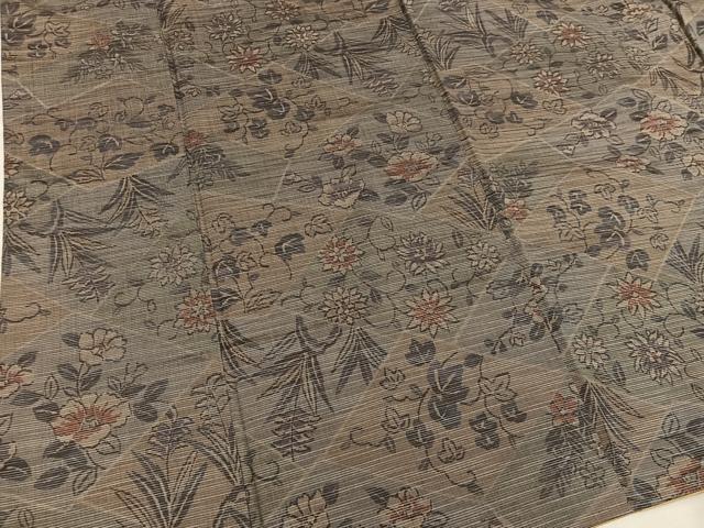 平和屋着物■上質な紬 椿花文 正絹 逸品 BAAX4524mz