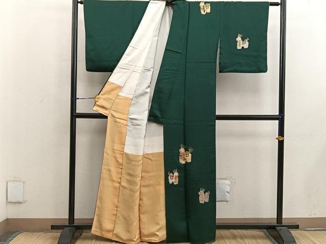 平和屋着物■訪問着 動物文 金彩 正絹 逸品 BAAX4525mz
