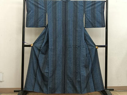 平和屋着物■上質な紬 縞 正絹 逸品 BAAX4532mz