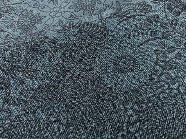 平和屋着物■上質な小紋 藍 型染め 菊花文 正絹 逸品 BAAX4536mz