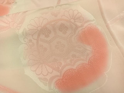 平和屋着物■長襦袢 無双仕立て 亀甲花文 暈し染め 正絹 逸品 BAAX4538mz