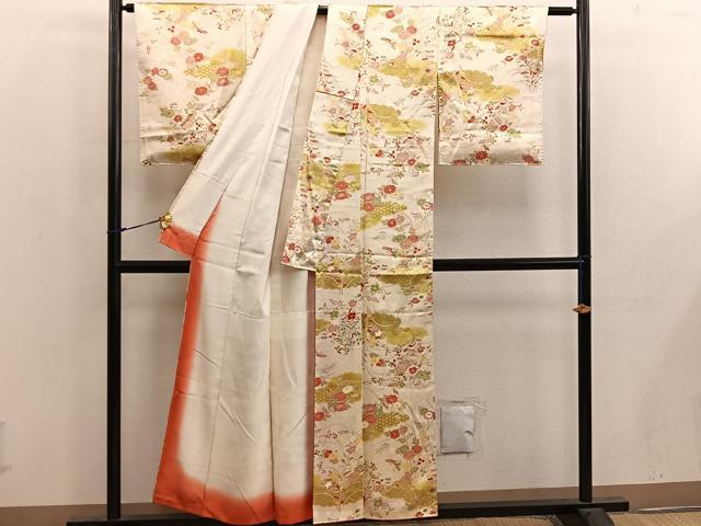 平和屋着物■上質な小紋 菊花文 正絹 逸品 BAAX4540mz