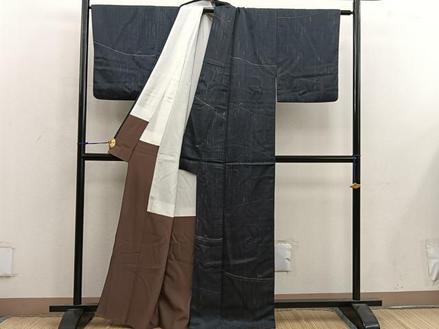 平和屋着物□上質な小紋 幾何学文様 正絹 逸品 BAAX4541mz