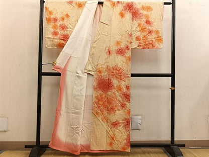 平和屋着物■訪問着 絞り 草花文 正絹 逸品 BAAX4542mz