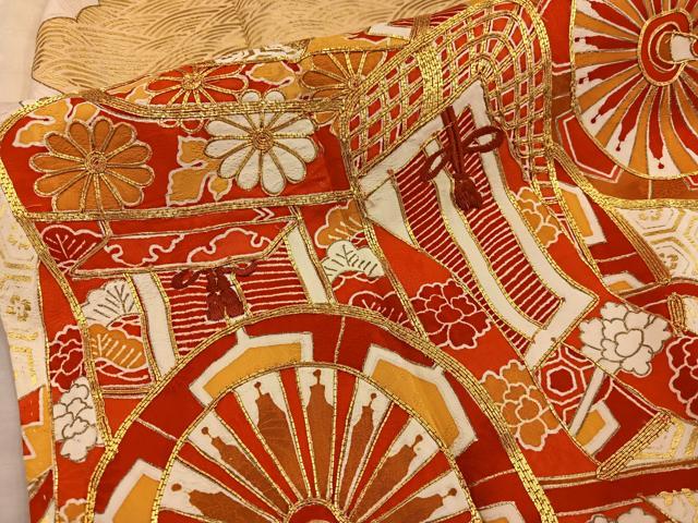 平和屋着物■豪華振袖　駒刺繍　御所車花文　金銀彩　正絹　逸品　BAAX4543mz
