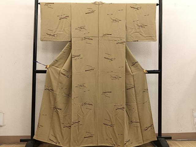 平和屋着物■上質な小紋　横笛文　正絹　逸品　BAAX4545mz