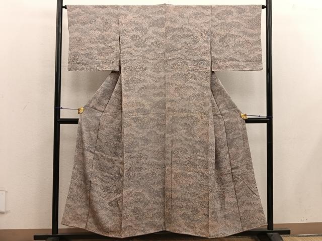 平和屋着物■上質な小紋 菊花文 正絹 逸品 BAAX4546mz
