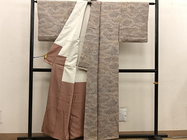 平和屋着物■上質な小紋 菊花文 正絹 逸品 BAAX4546mz