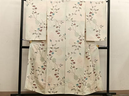 平和屋着物■上質な小紋 亀甲枝葉文 正絹 逸品 BAAX4548mz