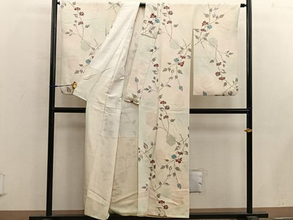 平和屋着物■上質な小紋 亀甲枝葉文 正絹 逸品 BAAX4548mz