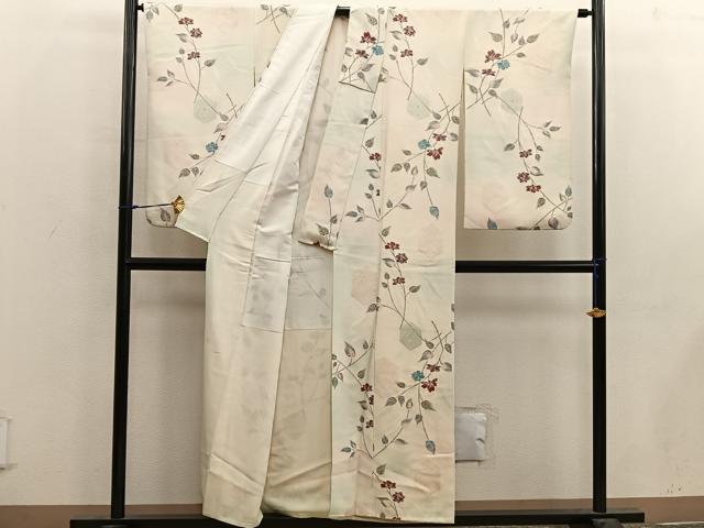 平和屋着物■上質な小紋 亀甲枝葉文 正絹 逸品 BAAX4548mz