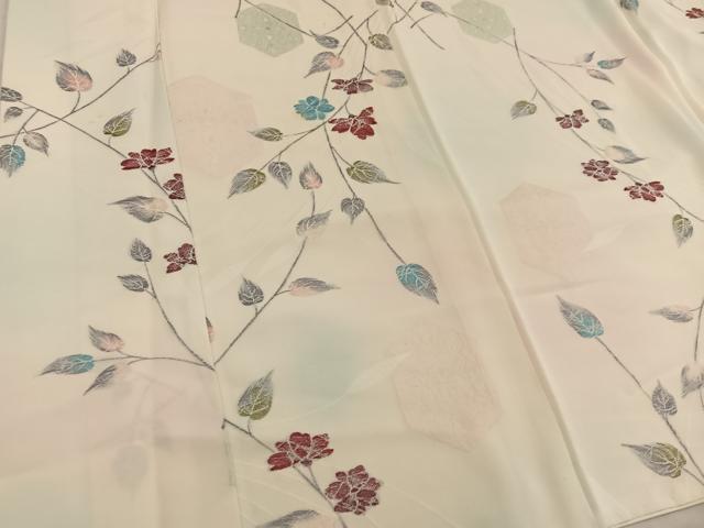 平和屋着物■上質な小紋 亀甲枝葉文 正絹 逸品 BAAX4548mz