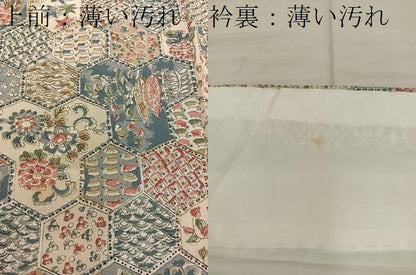 平和屋着物■上質な小紋　亀甲花文　正絹　逸品　BAAX4549mz