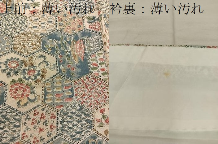 平和屋着物■上質な小紋　亀甲花文　正絹　逸品　BAAX4549mz