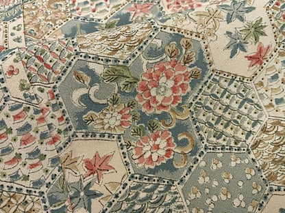 平和屋着物■上質な小紋　亀甲花文　正絹　逸品　BAAX4549mz