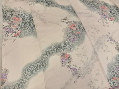 平和屋着物■上質な小紋　陶器花文　暈し染め　正絹　逸品　BAAX4552mz
