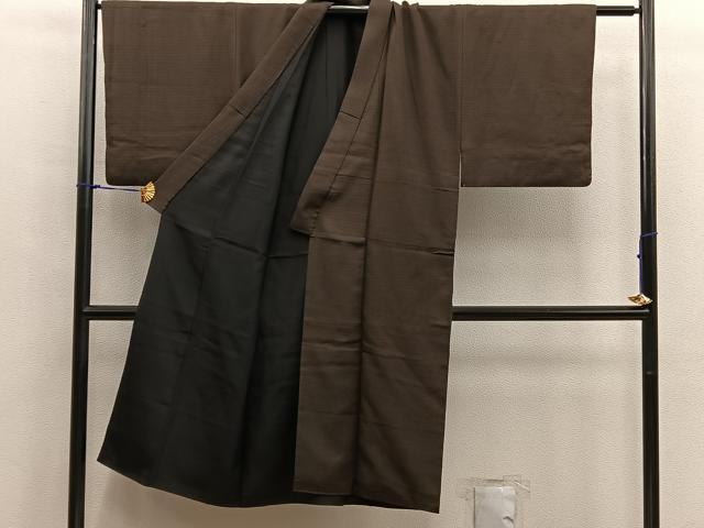 平和屋着物■男性　紬　幾何学文様　正絹　逸品　BAAX4555mz