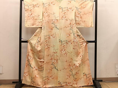平和屋着物■上質な小紋　枝花文　暈し染め　正絹　逸品　BAAX4557mz