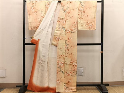 平和屋着物■上質な小紋　枝花文　暈し染め　正絹　逸品　BAAX4557mz