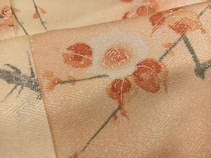 平和屋着物■上質な小紋　枝花文　暈し染め　正絹　逸品　BAAX4557mz