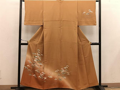 平和屋着物■訪問着　枝梅松文　暈し染め　金彩　正絹　逸品　BAAX4558mz