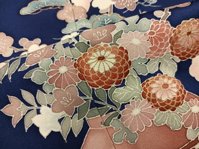 平和屋着物■訪問着　陶器花文　金彩　近鉄扱い　正絹　逸品　BAAX4561mz