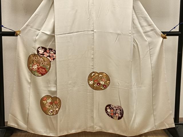 平和屋着物■訪問着　刺繍　牡丹花文　金彩　正絹　逸品　BAAX4566mz