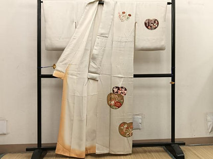 平和屋着物■訪問着　刺繍　牡丹花文　金彩　正絹　逸品　BAAX4566mz