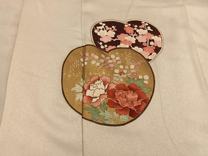 平和屋着物■訪問着　刺繍　牡丹花文　金彩　正絹　逸品　BAAX4566mz
