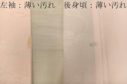平和屋着物■振袖用長襦袢　無双仕立て　梅花文　薄香色　正絹　逸品　BAAX4568mz