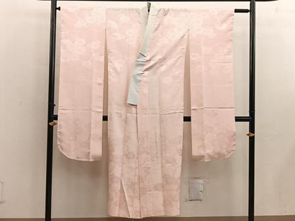 平和屋着物■振袖用長襦袢　無双仕立て　梅花文　薄香色　正絹　逸品　BAAX4568mz