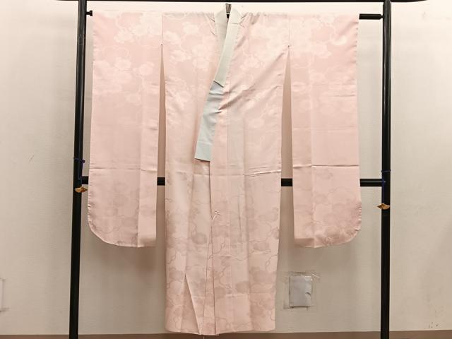 平和屋着物■振袖用長襦袢　無双仕立て　梅花文　薄香色　正絹　逸品　BAAX4568mz