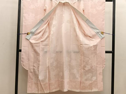平和屋着物■振袖用長襦袢　無双仕立て　梅花文　薄香色　正絹　逸品　BAAX4568mz