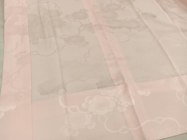 平和屋着物■振袖用長襦袢　無双仕立て　梅花文　薄香色　正絹　逸品　BAAX4568mz