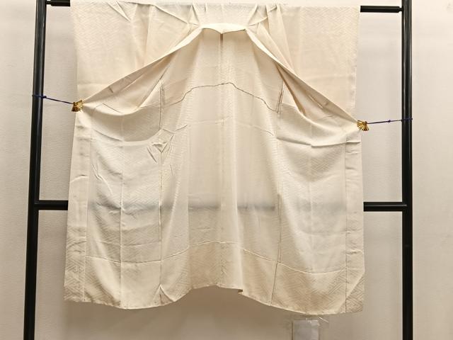 平和屋着物■長襦袢　無双仕立て　紗綾形地紋　蜂蜜色　正絹　逸品　BAAX4572mz