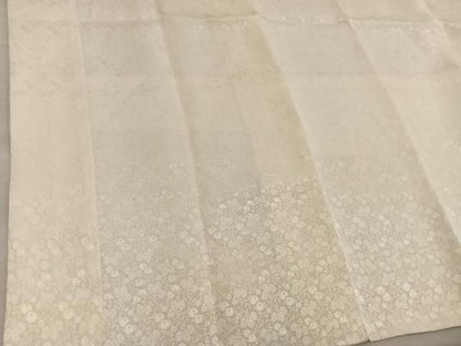 平和屋着物■長襦袢　袷　草花地紋　練色　正絹　逸品　BAAX4575mz