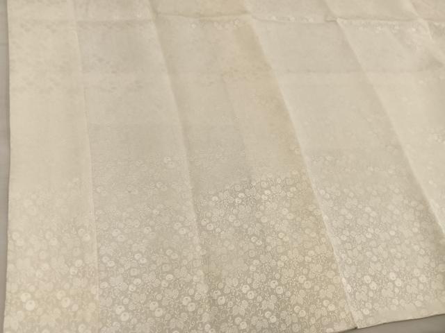 平和屋着物■長襦袢　袷　草花地紋　練色　正絹　逸品　BAAX4575mz